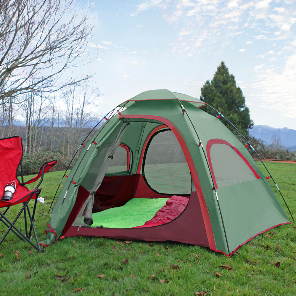 Cheap Goat Tents Outdoor Hexagonal 150D Oxford Cloth Double Person Light Hiking Tent B3 Mesh Double Layer Camping Mountaineer Backpack Tent   